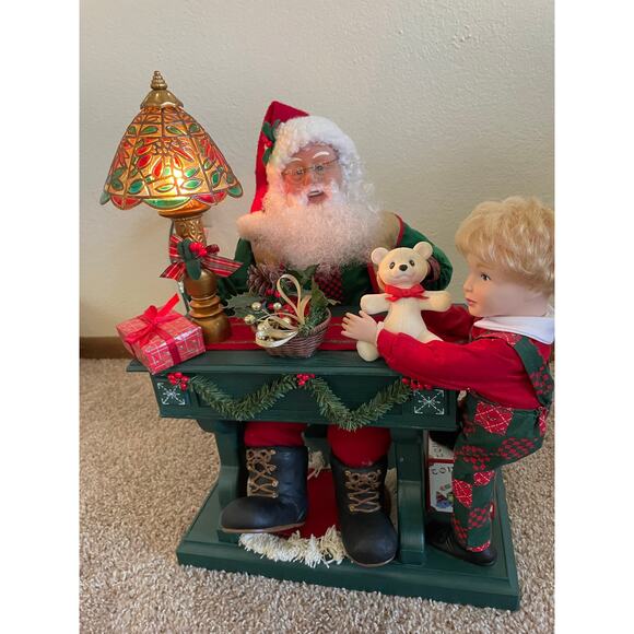 Holiday Creations 20" Animated Musical Lighted Santa Toy Workshop Motionette - Picture 3 of 16